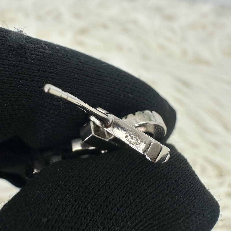 CHANEL 19 CC黑銀水鑽造型耳環 全套有盒-10