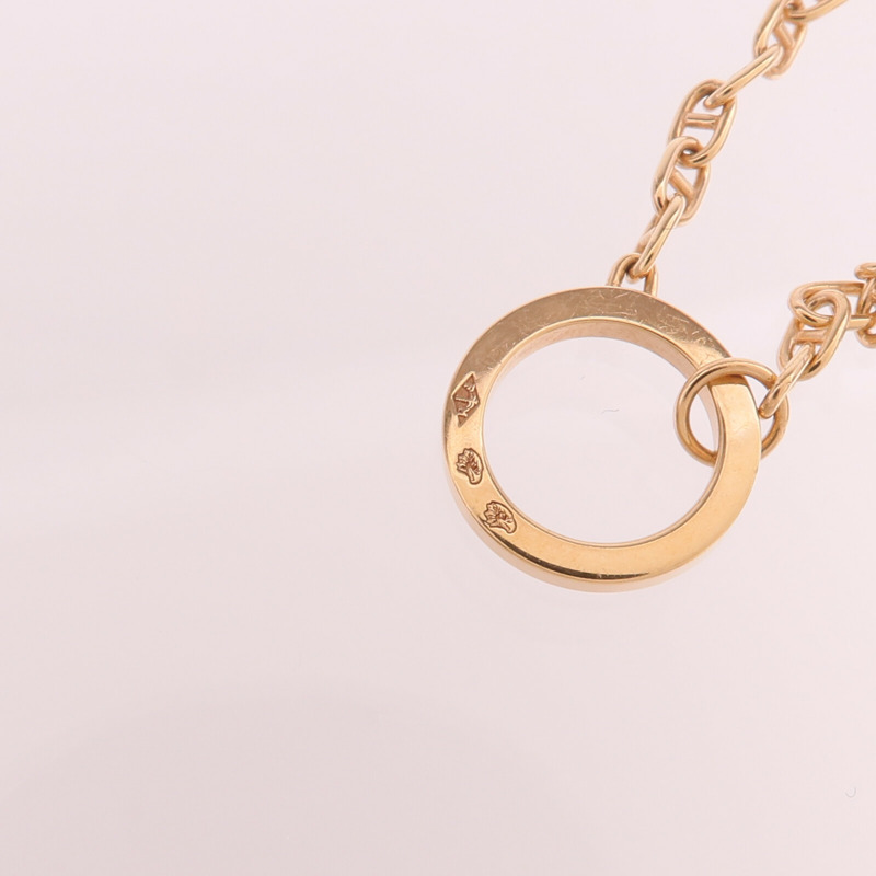 HERMES 18K玫瑰金Chaine d'ancre Contour Pendant鑽石項鍊-6
