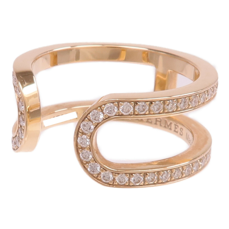 HERMES 18K玫瑰金Ever Chaine d'ancre Ring鑽石戒指Hermes#52/US#6-2