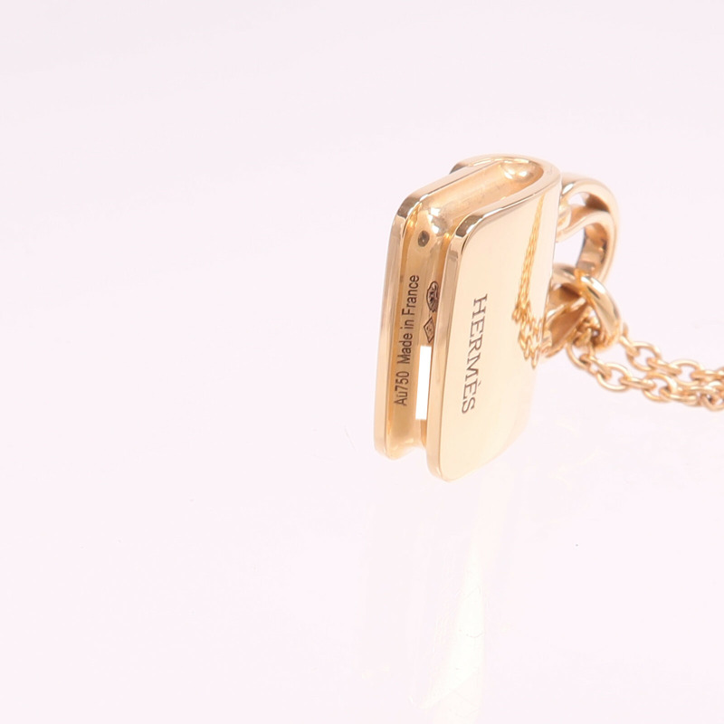 HERMES 18K玫瑰金Amulettes Constance Pendant鑽石項鍊-6