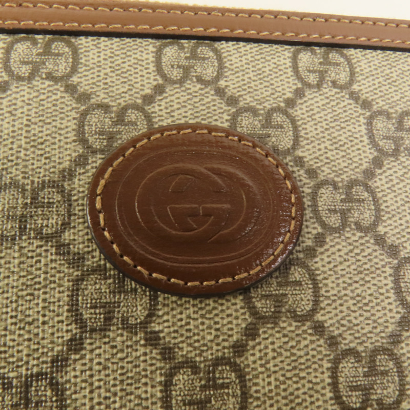 GUCCI 塗層帆布/牛皮皮革GG Supreme金扣肩背袋-6