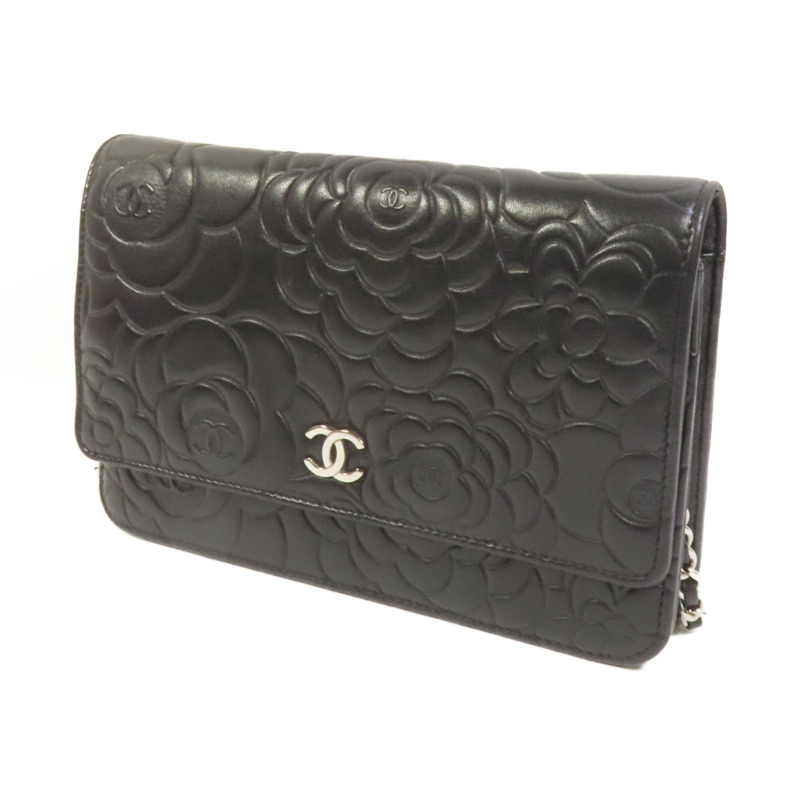 CHANEL 羊皮皮革WOC Wallet On Chain銀扣鏈帶肩背袋-2