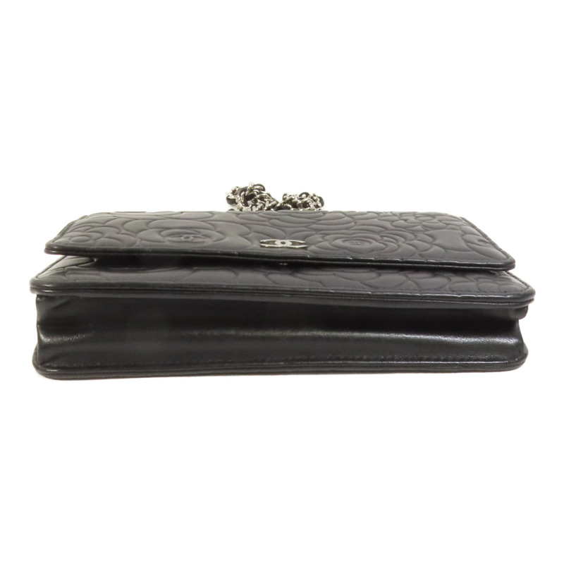 CHANEL 羊皮皮革WOC Wallet On Chain銀扣鏈帶肩背袋-3