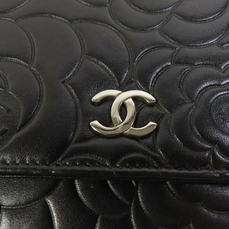 CHANEL 羊皮皮革WOC Wallet On Chain銀扣鏈帶肩背袋-6