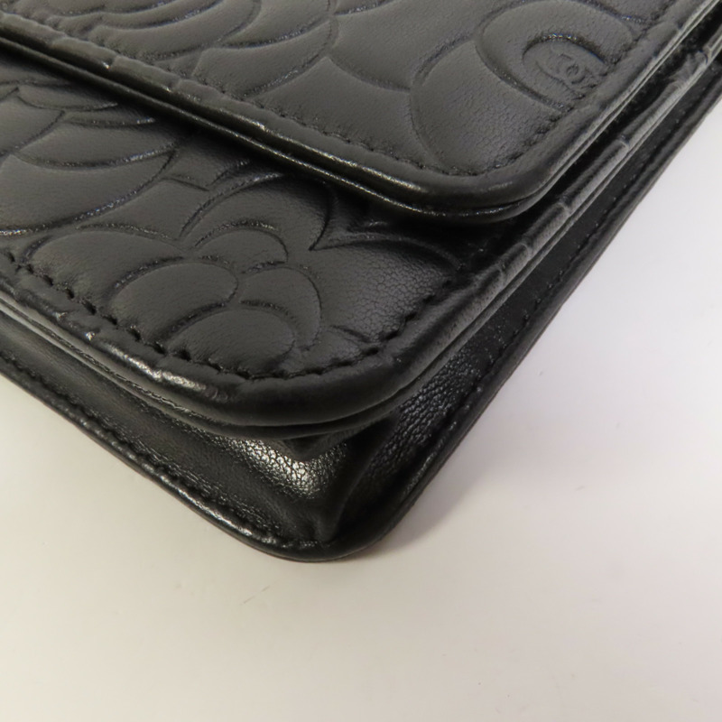CHANEL 羊皮皮革WOC Wallet On Chain銀扣鏈帶肩背袋-14
