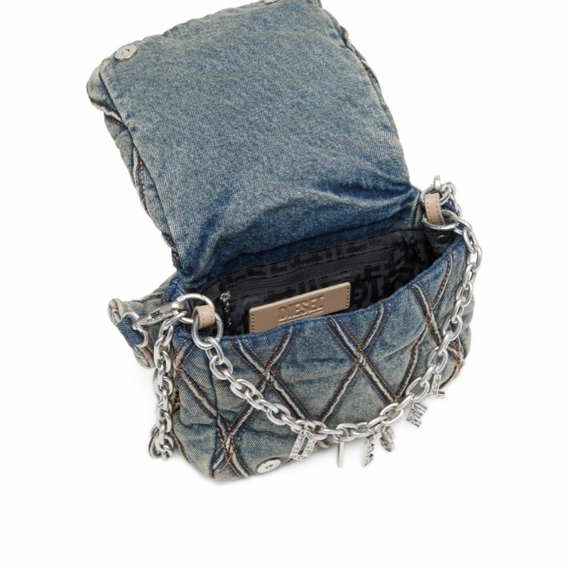 Diesel 女士 絎縫牛仔單肩包均碼碼21cm*9cm*16cm-5