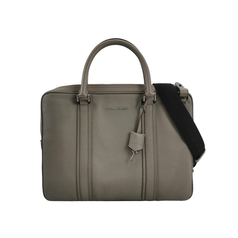 Burberry牛皮純色字母logo斜挎包單肩包-0