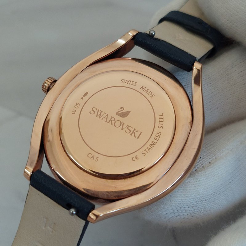 Swarovski 施華洛世奇 Crystalline Aura 璀璨光環時尚腕錶玫瑰金x藍（石英錶）~二手-7