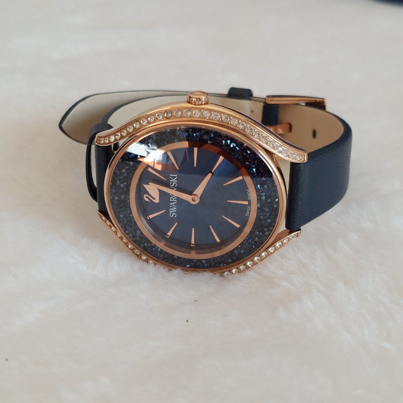 Swarovski 施華洛世奇 Crystalline Aura 璀璨光環時尚腕錶玫瑰金x藍（石英錶）~二手-19