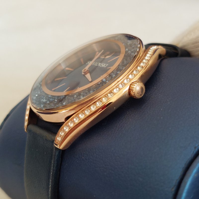 Swarovski 施華洛世奇 Crystalline Aura 璀璨光環時尚腕錶玫瑰金x藍（石英錶）~二手-44