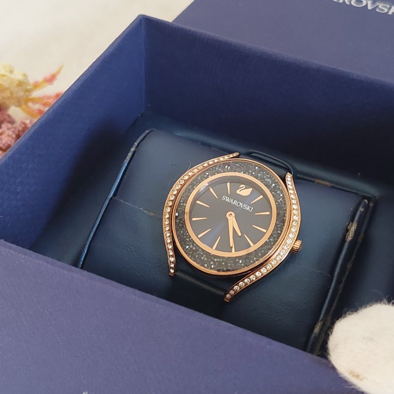 Swarovski 施華洛世奇 Crystalline Aura 璀璨光環時尚腕錶玫瑰金x藍（石英錶）~二手-61