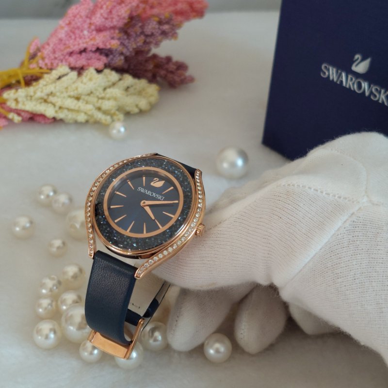 Swarovski 施華洛世奇 Crystalline Aura 璀璨光環時尚腕錶玫瑰金x藍（石英錶）~二手-66