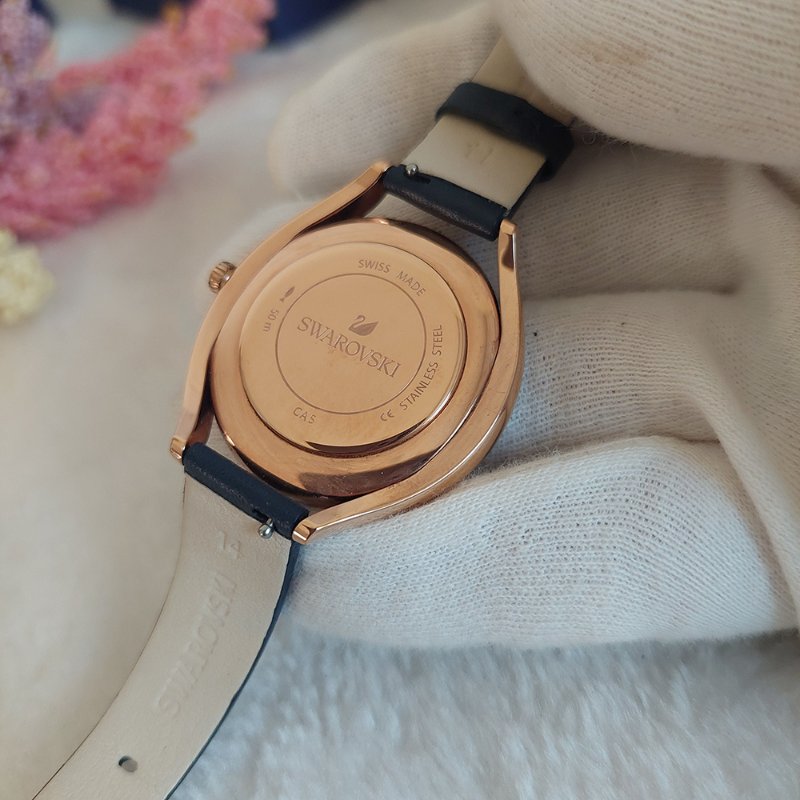 Swarovski 施華洛世奇 Crystalline Aura 璀璨光環時尚腕錶玫瑰金x藍（石英錶）~二手-79