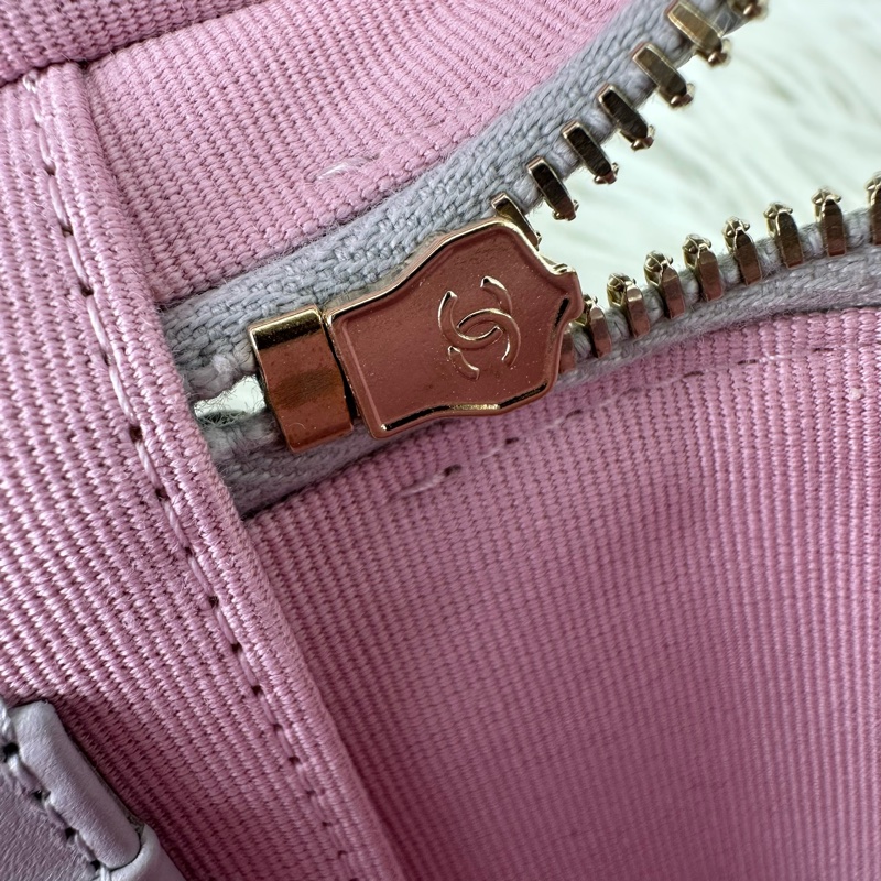 CHANEL 25P LP 灰色金扣荔枝牛皮飯盒包 手提單肩斜肩包-7