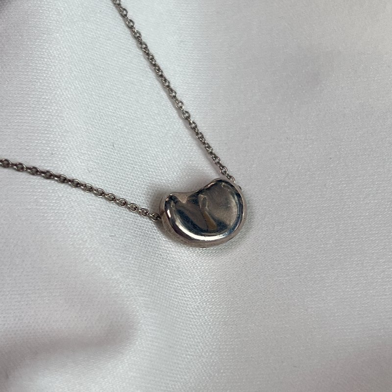 TIFFANY & CO 925純銀經典豆子吊墜頸鏈 Bean design Pendan 日本中古二手Vintage-1