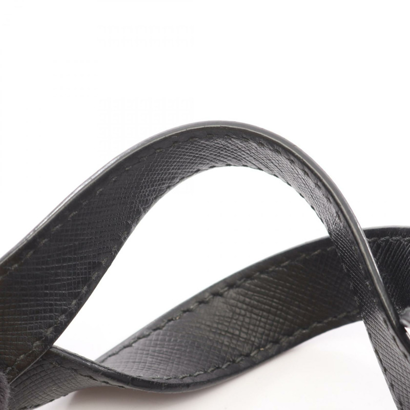 PRADA 托特肩斜背包 尼龍 Saffiano 皮革 黑色 二手 女士-5