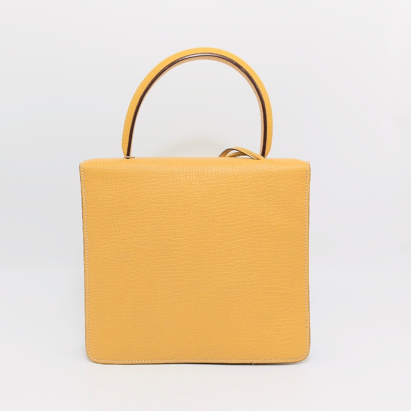 LOEWE黃色三角扣手提葉子包22.5*20*8 98新配件塵袋-6