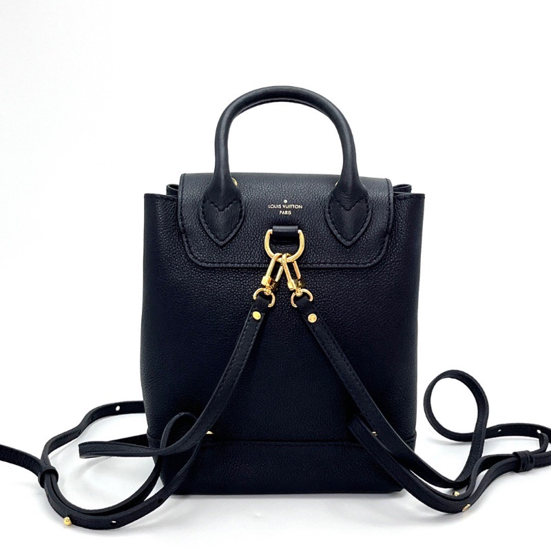 LV lockme mini黑金全皮 小書包後背包15*19*10 98新配件塵袋-6