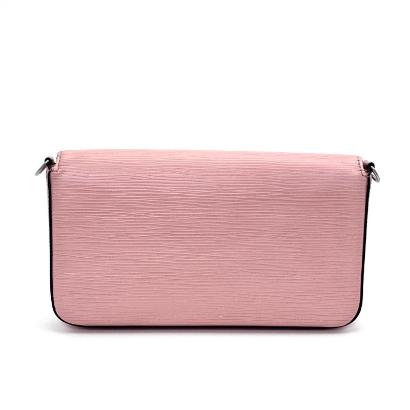 LV粉色水波紋三合一肩背斜背包21*13*3 98新配件塵袋-5