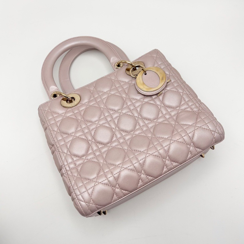 DIOR珠光粉黛妃五格手提肩背斜背包24.5*20*12 98新配件塵袋-3