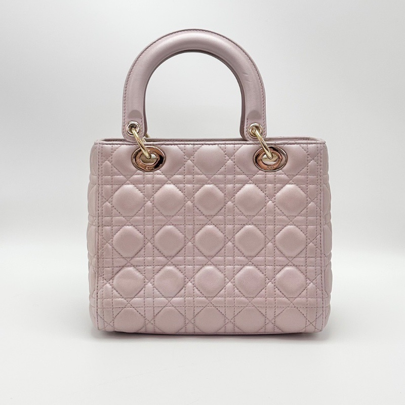 DIOR珠光粉黛妃五格手提肩背斜背包24.5*20*12 98新配件塵袋-6