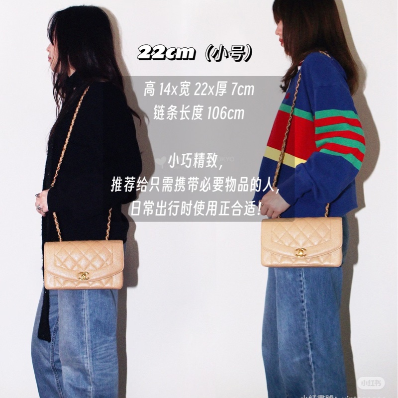 CHANEL VINTAGE 經典 diana 黛安娜 米色 奶茶色 羊皮金釦 戴妃包 黛妃包 斜背包 肩背包 手提包-4