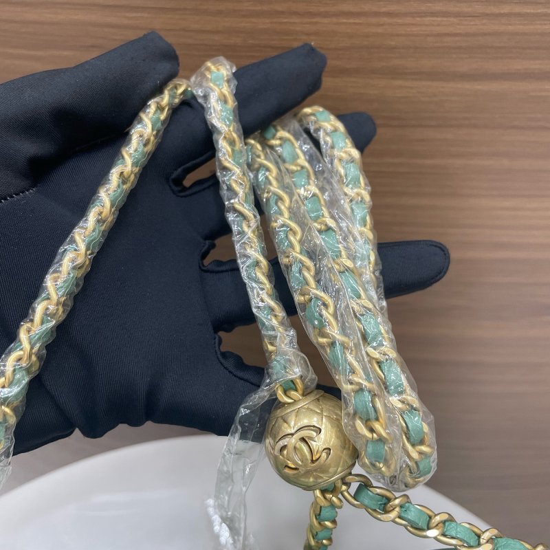 芯片款 香奈兒/Chanel woc翻蓋羊皮金球鏈條包-11