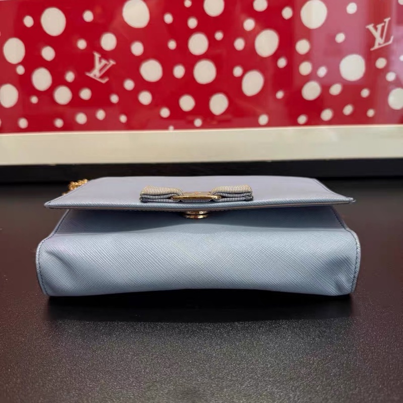 Ferragamo/菲拉格慕 藍色十字牛紋斜挎包尺寸18*12-3