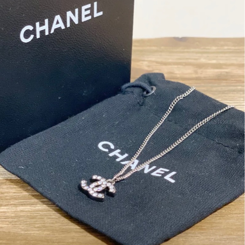 chanel 閃石銀包項鏈 necklace 復古vintage-0