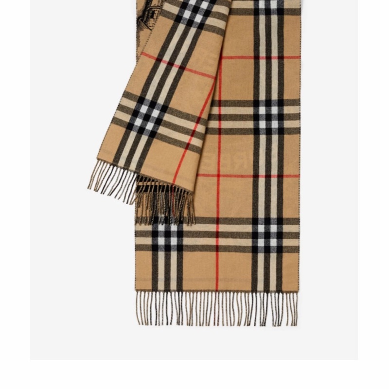 Burberry 女士 雙面兩用馬術騎士徽標羊絨圍巾均碼碼210cm*50cm-3