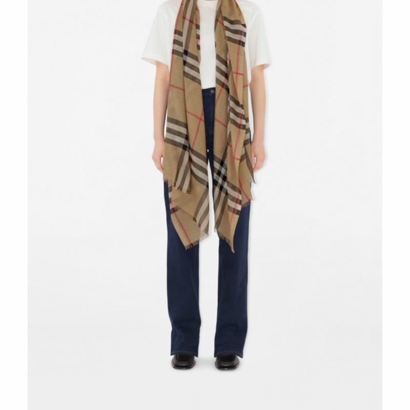Burberry 女士 格紋圍巾均碼碼220cm*70cm-3