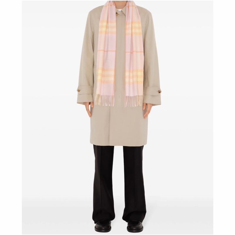Burberry 男女同款 格紋羊絨圍巾均碼碼168cm*30cm-2
