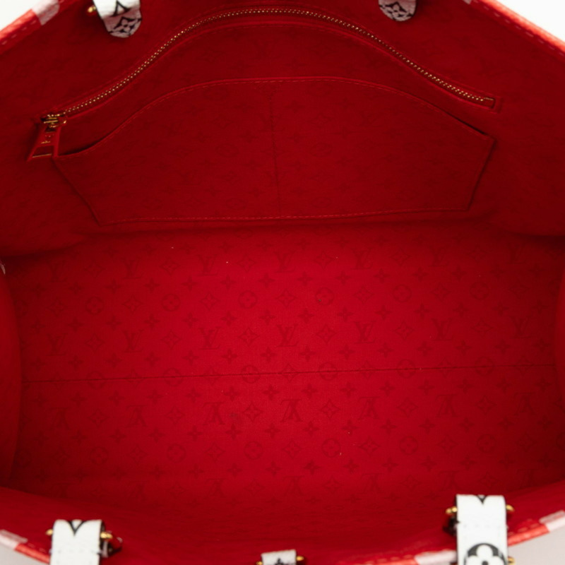 路易威登 Monogram Giant LV Crafty On-the-Go GM 手提包/單肩包 M45358 奶油紅白色皮革 女士 LOUIS VUITTON-3