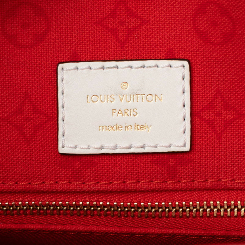 路易威登 Monogram Giant LV Crafty On-the-Go GM 手提包/單肩包 M45358 奶油紅白色皮革 女士 LOUIS VUITTON-4