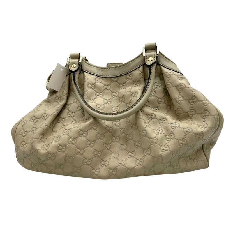 【美收精品】GUCCI  白色全皮壓紋手提包 C-185【隔月月中將轉賣至日本 上架期限30天】-1