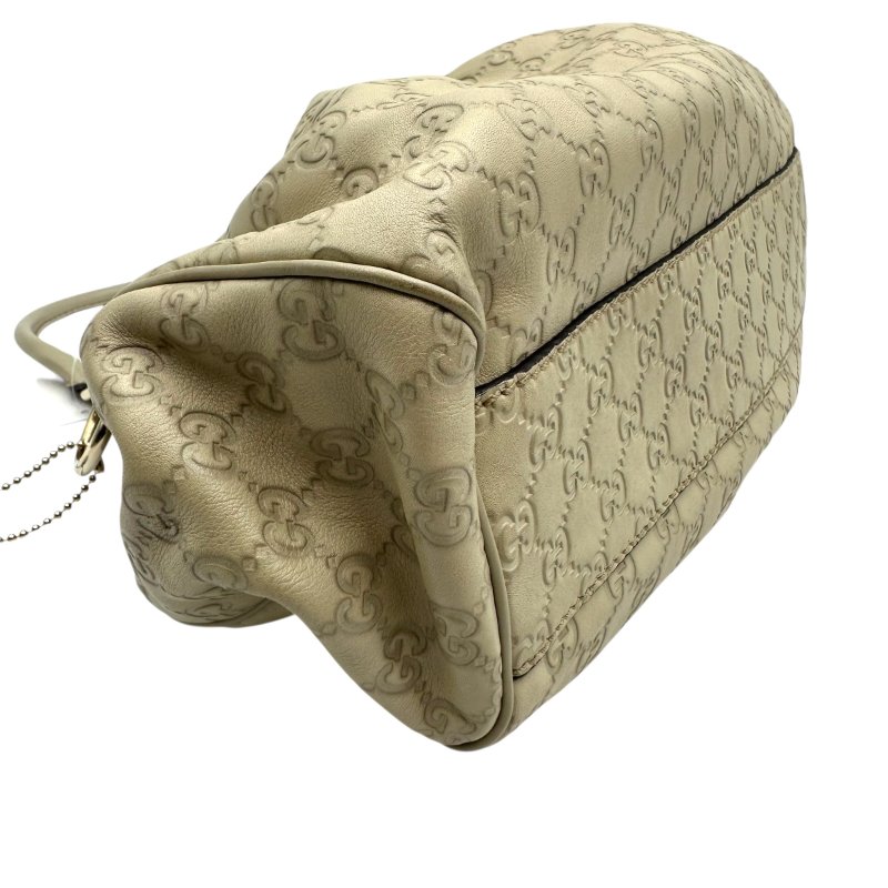 【美收精品】GUCCI  白色全皮壓紋手提包 C-185【隔月月中將轉賣至日本 上架期限30天】-6