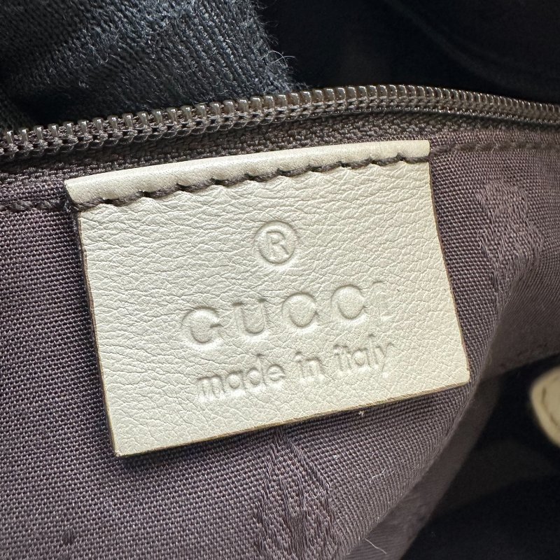 【美收精品】GUCCI  白色全皮壓紋手提包 C-185【隔月月中將轉賣至日本 上架期限30天】-9