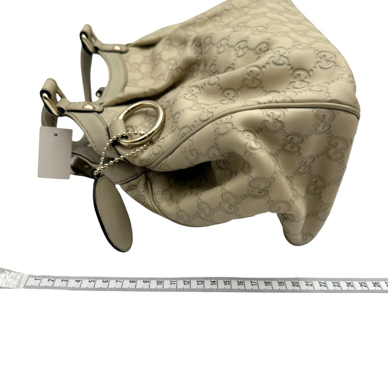 【美收精品】GUCCI  白色全皮壓紋手提包 C-185【隔月月中將轉賣至日本 上架期限30天】-13