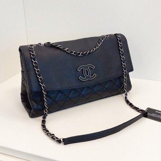 香奈兒/Chanel 全黑soblack Pharrell翻蓋大信封鏈條包-2