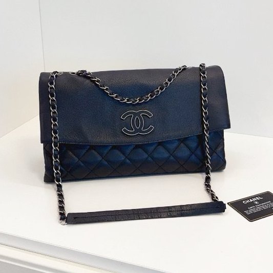 香奈兒/Chanel 全黑soblack Pharrell翻蓋大信封鏈條包-5