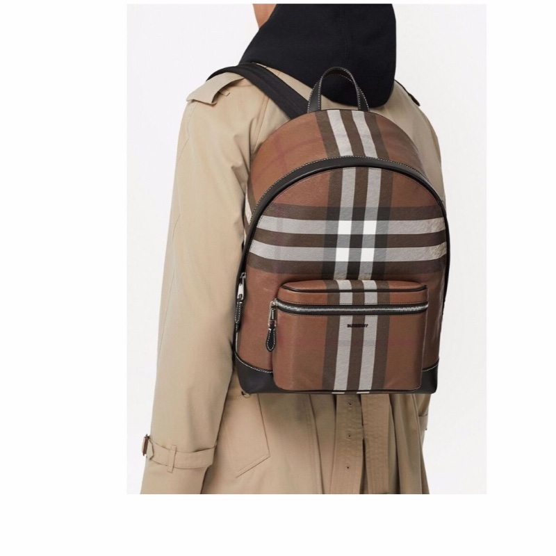 Burberry 男士 格紋拼皮革雙肩包均碼碼常規、30.5cm*14.5cm*42.5cm-2
