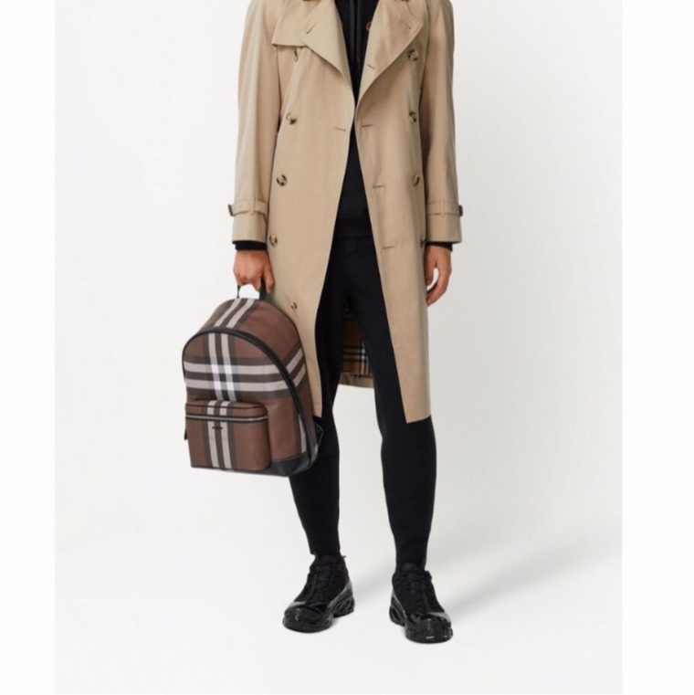 Burberry 男士 格紋拼皮革雙肩包均碼碼常規、30.5cm*14.5cm*42.5cm-4