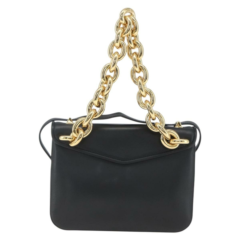 【日本直送】BOTTEGA VENETA Mount 單肩包 皮革 2way 黑色 金色 Auth ka1658V-1