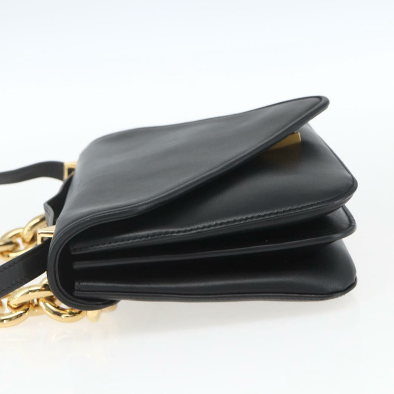 【日本直送】BOTTEGA VENETA Mount 單肩包 皮革 2way 黑色 金色 Auth ka1658V-2