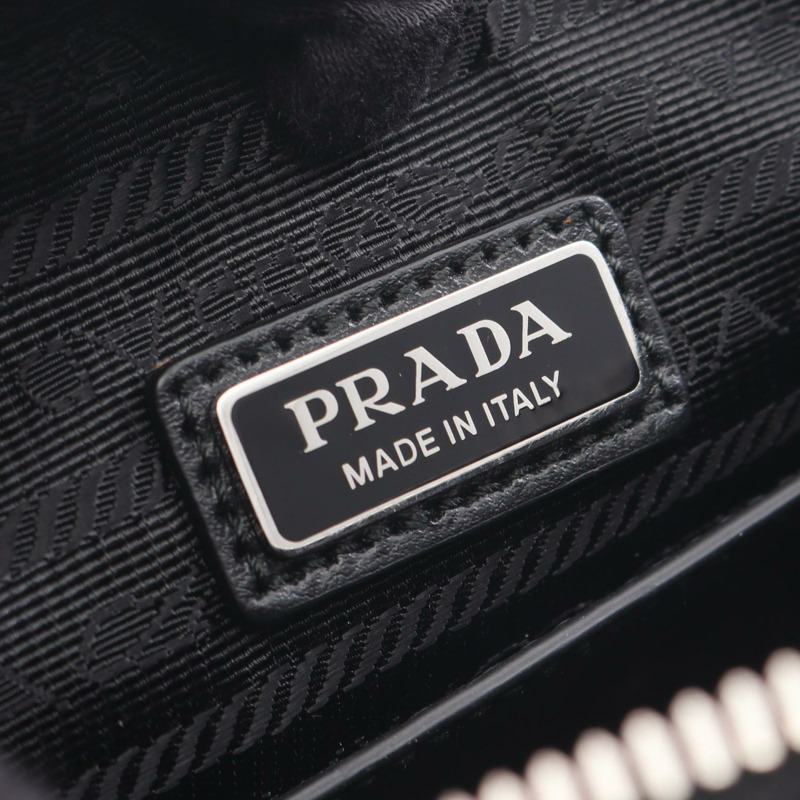 PRADA 三角形單肩斜背包 2VH155 黑色皮革 二手 女士-3