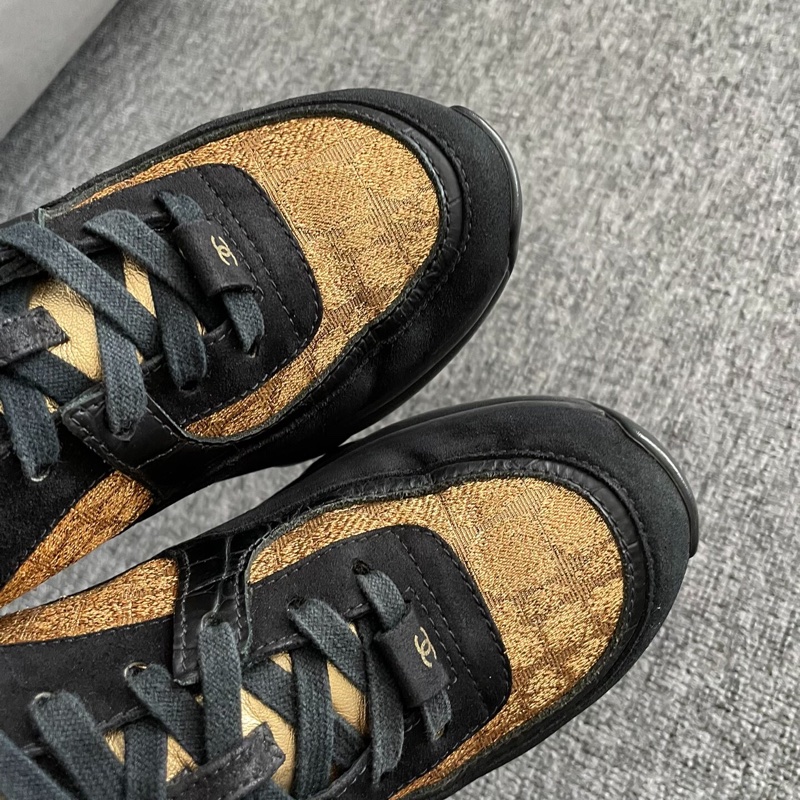 Chanel香奈兒雙C黑金運動休閒鞋 36碼-3