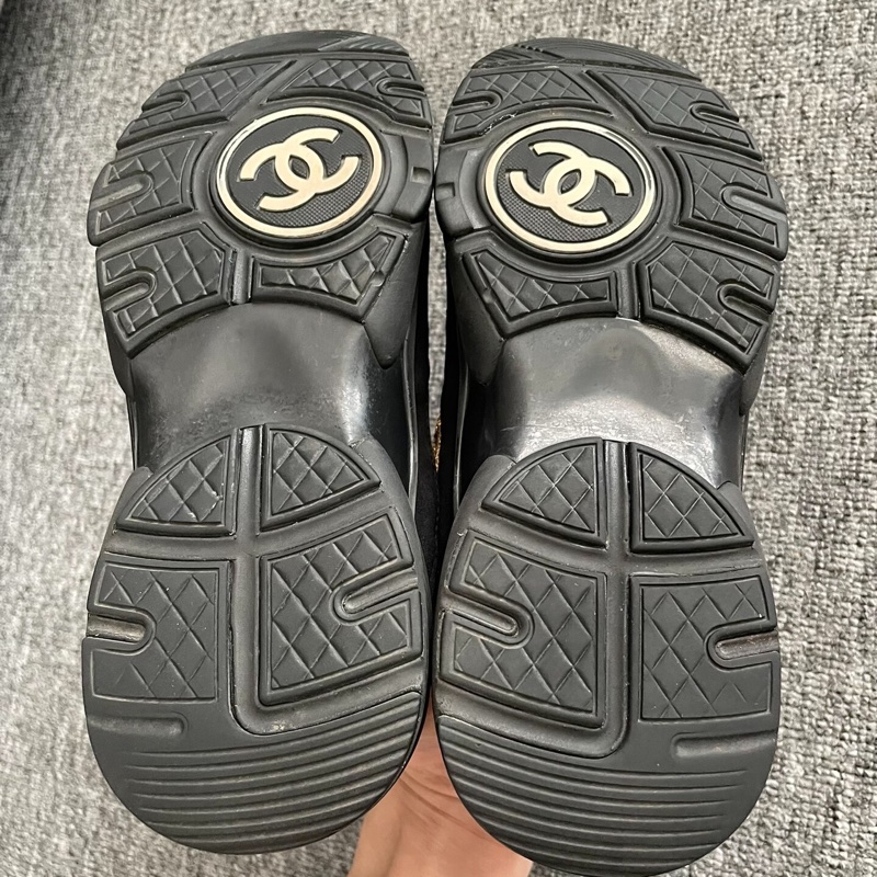 Chanel香奈兒雙C黑金運動休閒鞋 36碼-8