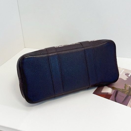 Hermes愛馬仕 稀有絶版多邊幾何格紋GardenParty 帆佈拼皮花園包-7