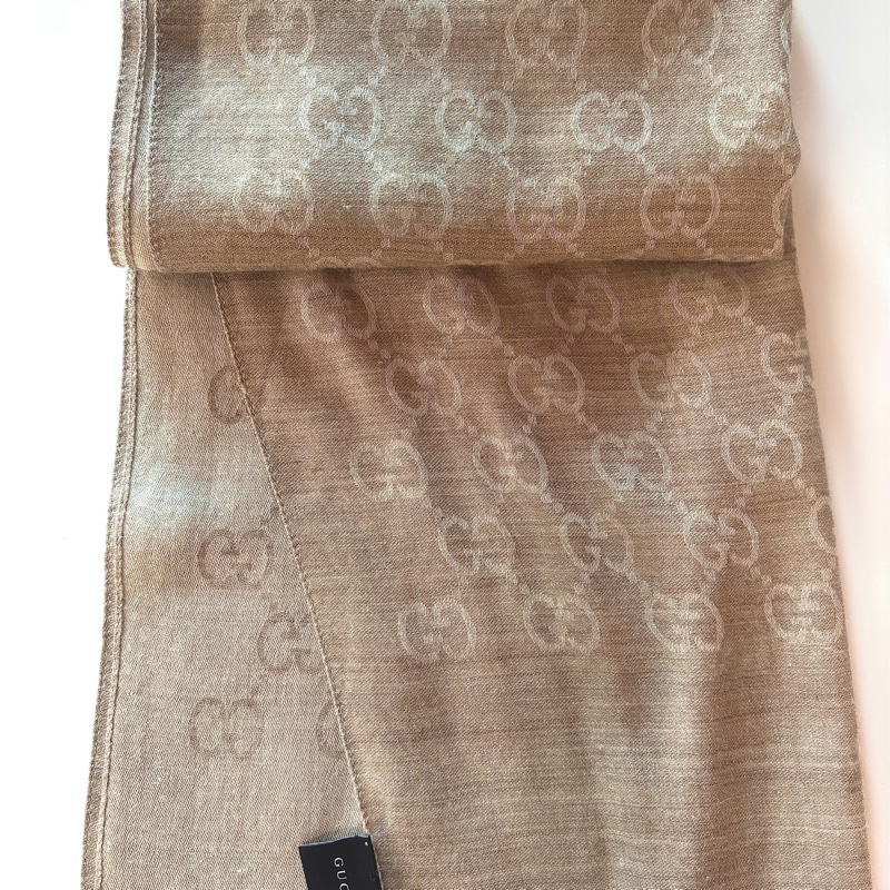 近全新奶茶色/燕麥色圍巾-4