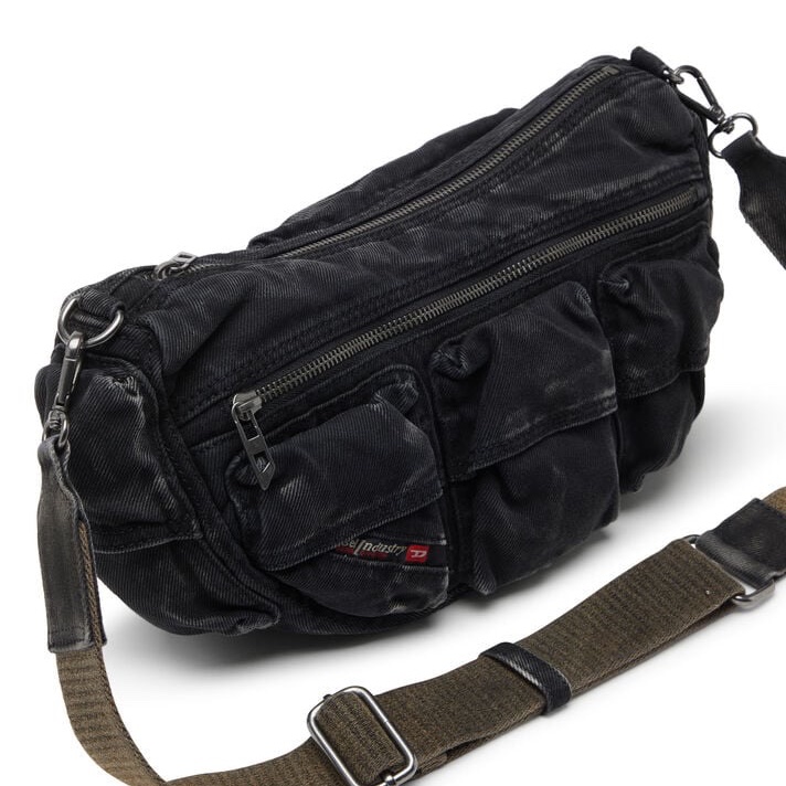 Diesel 男女同款 水洗牛仔布多口袋包均碼碼34cm*18cm*12cm-1
